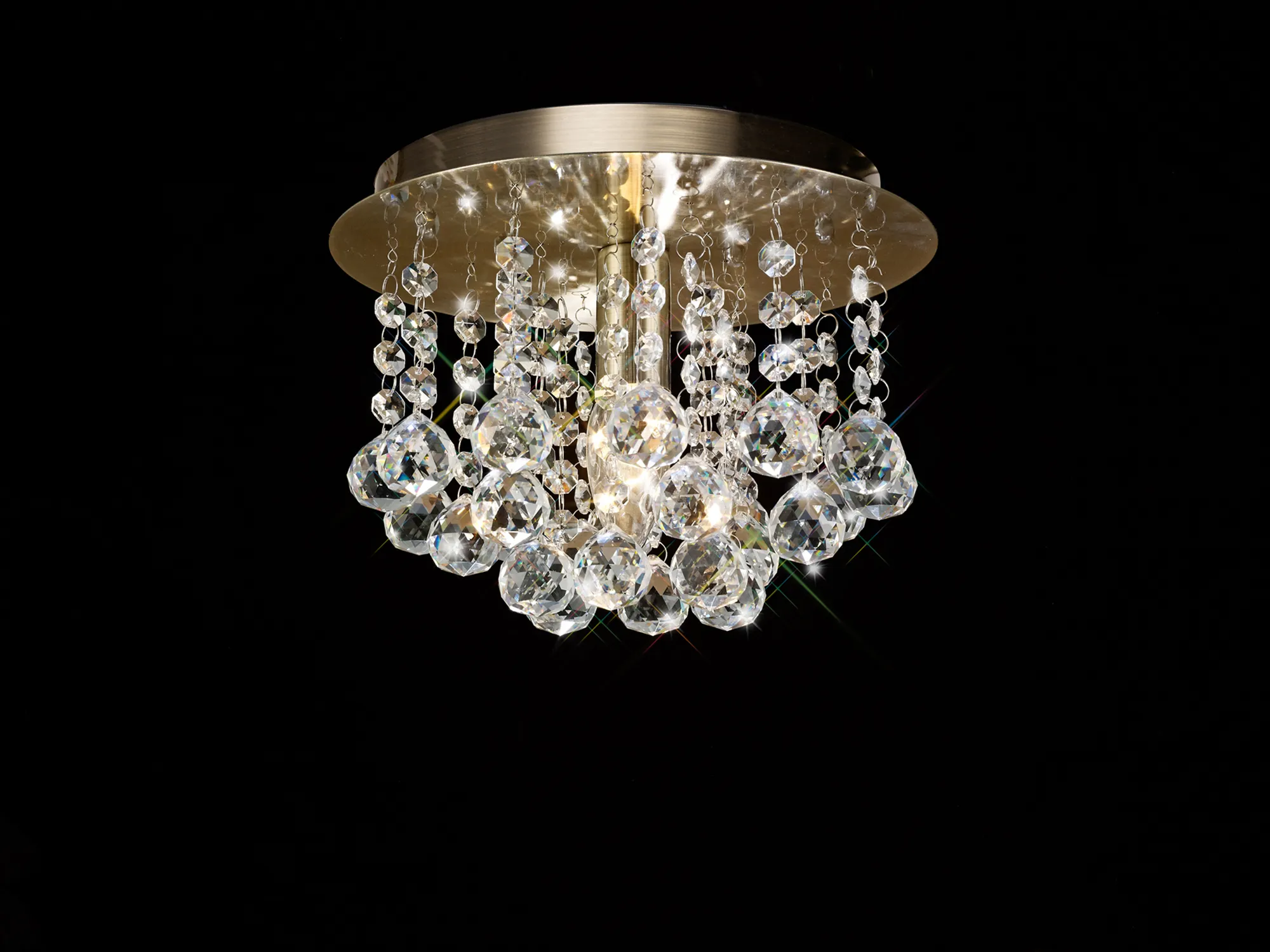 Acton Crystal Ceiling Lights Deco Flush Crystal Fittings